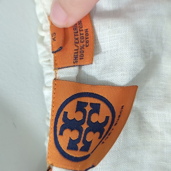 Tory Burch Brown Ivory Ruffle Victorian Sweater - Picture 2 of 4